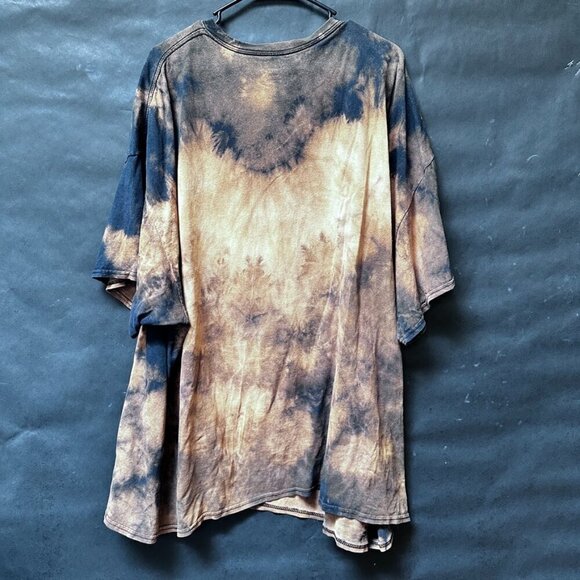 Drip Tee Shirt Size Size 4XL Brown Black Tie Dyed Bleached Grunge 4X Distressed - Picture 4 of 4